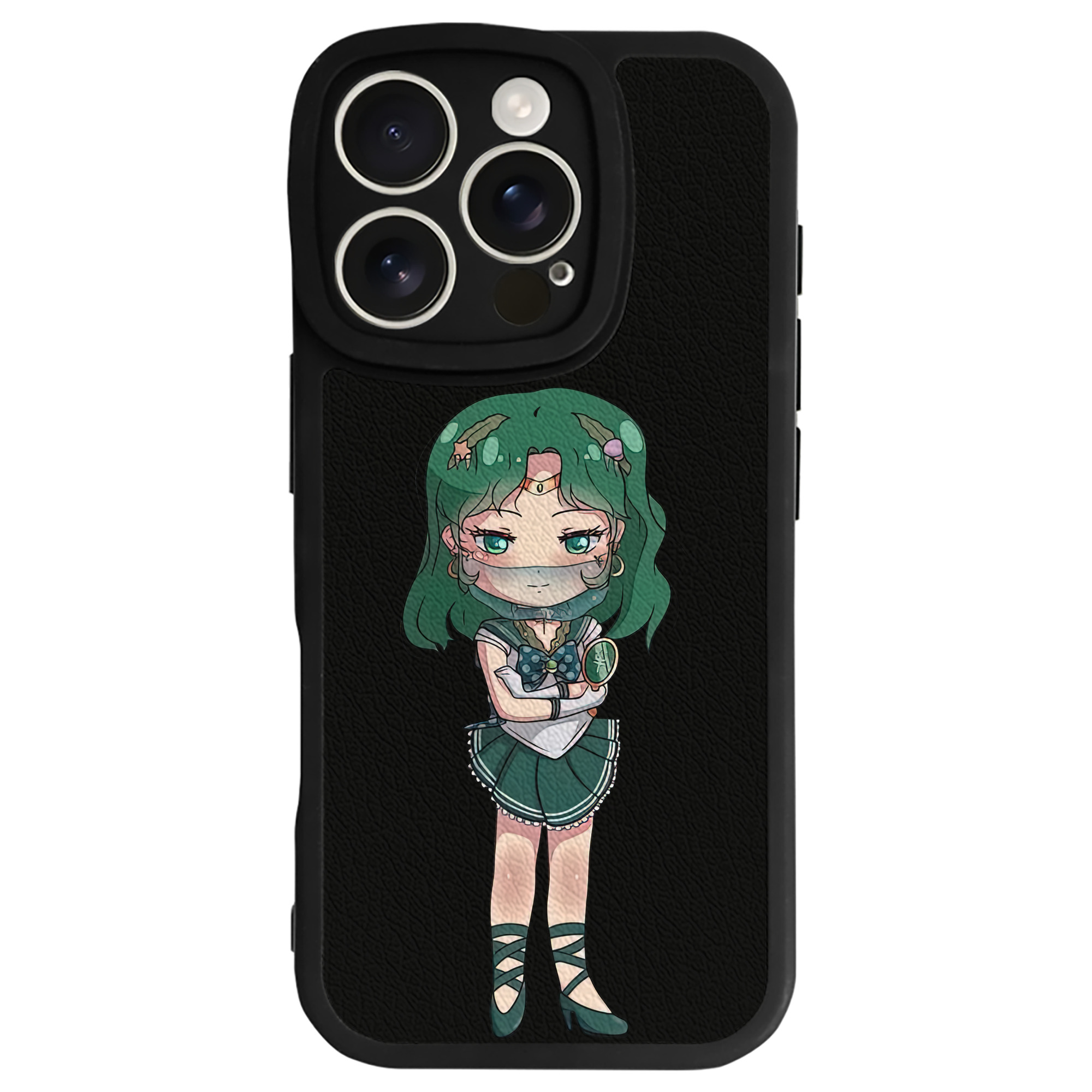 （画像用） 美少女戦士セーラームーン 海王 みちる（かいおう みちる） Sailor Moon Kaiou Michiru 【iPhone 16シリーズ対応】シリコンスマホケース（レザー調） 材質：シリコン